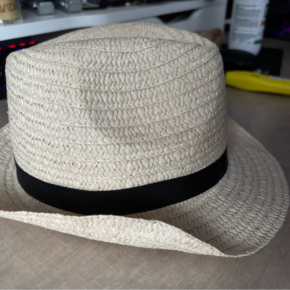 Unisex Panama Cream Straw Hat with Black Band